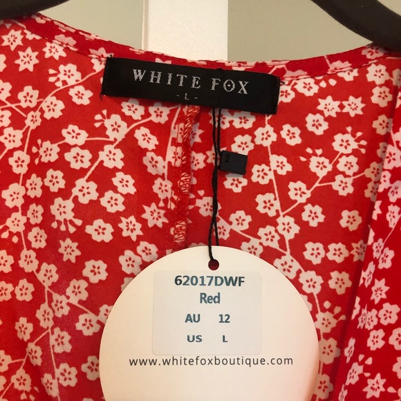 White Fox She Swings Mini Dress Red Print - Picture 4 of 4